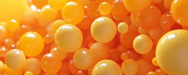 Abstract background made of Yellow and Orange Spheres. Multicolored .