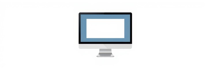 Fototapeta premium Computer screen with blank display for digital design mockup, illustration, display