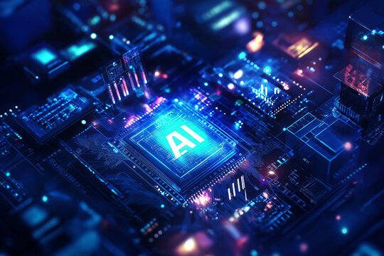 Virtuelle Intelligenz: Nahaufnahme eines modernen Mikroprozessors
