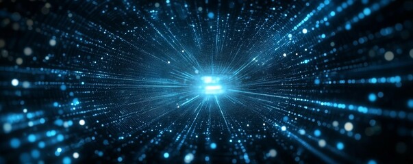 Fototapeta premium Dark blue hexagon technology futuristic abstract modern background, blue honeycomb mesh texture.