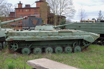 Detail eines alten Panzers.