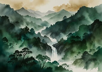 clouds over the mountains