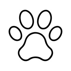 dog paw print icon, dog day line art, dog day icon - simple black line art icon of dog paw print, for dog day celebrations. dog day vector art.