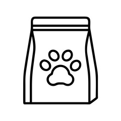 dog s food bag icon, dog day line art, dog day icon - simple black line art icon of dog s food bag, for dog day celebrations. dog day vector art.