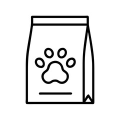 dog s food bag icon, dog day line art, dog day icon - simple black line art icon of dog s food bag, for dog day celebrations. dog day vector art.