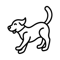 dog s playful tail wagging icon, dog day line art, dog day icon - simple black line art icon of dog s playful tail wagging, for dog day celebrations. dog day vector art.