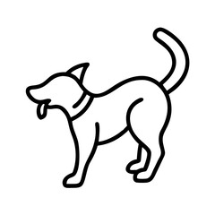 dog s playful tail wagging icon, dog day line art, dog day icon - simple black line art icon of dog s playful tail wagging, for dog day celebrations. dog day vector art.