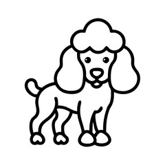 poodle haircut icon, dog day line art, dog day icon - simple black line art icon of poodle haircut, for dog day celebrations. dog day vector art.