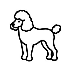 poodle haircut icon, dog day line art, dog day icon - simple black line art icon of poodle haircut, for dog day celebrations. dog day vector art.