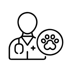 veterinarian symbol icon, dog day line art, dog day icon - simple black line art icon of veterinarian symbol, for dog day celebrations. dog day vector art.