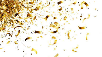  Picture Gold Isolated Falling Foil Confetti cutout.