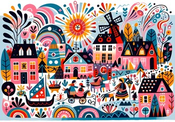 "Pueblos de Ensueño: Maravillas Ilustradas"