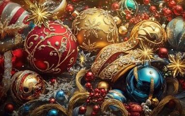 Naklejka premium christmas festive holiday new year background