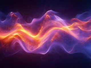 Fototapeta premium A symbolic glowing wave overlay representing optimized server performance in cloud computing, dramatic composition