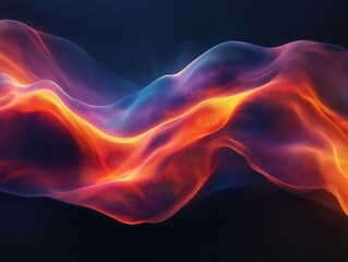 Fototapeta premium A symbolic glowing wave overlay representing optimized server performance in cloud computing, dramatic composition