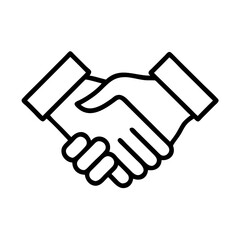handshake icon, labor Day line art, labor day icon - simple black line art icon of handshake, symbolizing labor day celebrations. labor day vector art.