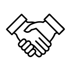 handshake icon, labor Day line art, labor day icon - simple black line art icon of handshake, symbolizing labor day celebrations. labor day vector art.