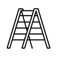 ladder icon, labor Day line art, labor day icon - simple black line art icon of ladder, symbolizing labor day celebrations. labor day vector art.