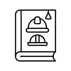 law book for workers rights icon, labor Day line art, labor day icon - simple black line art icon of law book for workers rights, symbolizing labor day celebrations. labor day vector art.