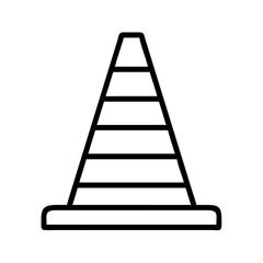 construction site cone icon, labor Day line art, labor day icon - simple black line art icon of construction site cone, symbolizing labor day celebrations. labor day vector art.