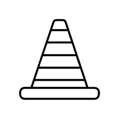 construction site cone icon, labor Day line art, labor day icon - simple black line art icon of construction site cone, symbolizing labor day celebrations. labor day vector art.