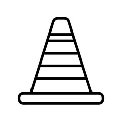 construction site cone icon, labor Day line art, labor day icon - simple black line art icon of construction site cone, symbolizing labor day celebrations. labor day vector art.