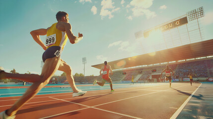 Race to Glory: Dynamic Moments of Determination on the Track