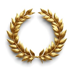 A golden laurel wreath, a symbol of victory, achievement, or honor