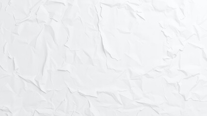 Crumpled white paper texture with folds and creases, blank, crumpled