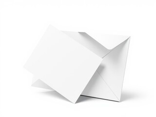 Envelope die cut mock up template vector with realistic 3D effect, blank white paper inside, realistic, presentation