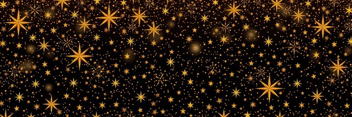 Seamless abstract star christmas background with elegant golden lines, luxury, gold, festive