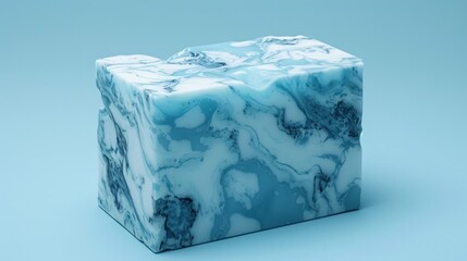 Obraz premium Icy blue translucent geometric abstract cube style frozen solid design background Minimalist modern chilly winter nature texture pattern Elegant cool crystal glass surface material concept