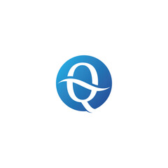 Q letter water wave logo vector