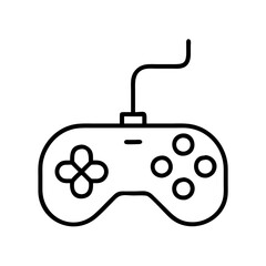 game controller icon, video games day line art, video games icon - simple black line art icon of game controller, for video games day celebrations. games day vector art.