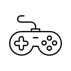 game controller icon, video games day line art, video games icon - simple black line art icon of game controller, for video games day celebrations. games day vector art.