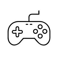 game controller icon, video games day line art, video games icon - simple black line art icon of game controller, for video games day celebrations. games day vector art.