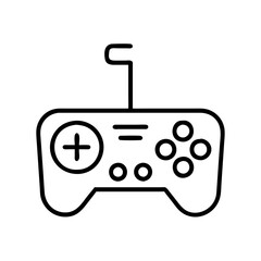 game controller icon, video games day line art, video games icon - simple black line art icon of game controller, for video games day celebrations. games day vector art.