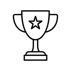 achievement trophy icon, video games day line art, video games icon - simple black line art icon of achievement trophy, for video games day celebrations. games day vector art.