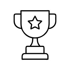 achievement trophy icon, video games day line art, video games icon - simple black line art icon of achievement trophy, for video games day celebrations. games day vector art.
