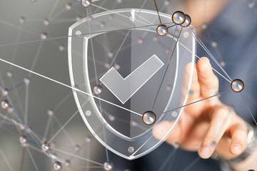 Information technology protected with firewall, secure access and encryption against cyber