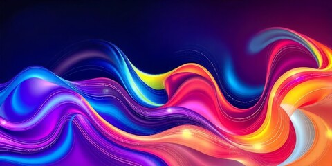 Obraz premium Vibrant Abstract Waves of Color