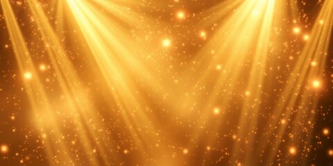 Gold lights rays illuminating a dark background creating a mystical and enchanting atmosphere, enchanting, celestial