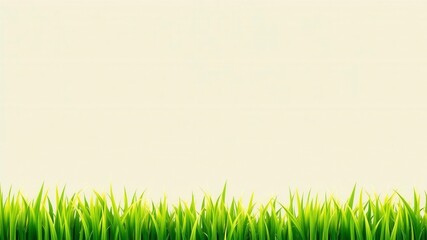 Realistic seamless grass border pattern perfect for nature designs, greenery, pattern