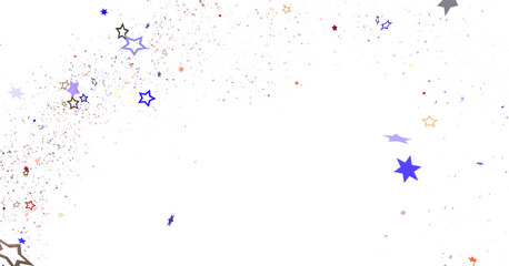 Colorful Confetti Stars on Black Background