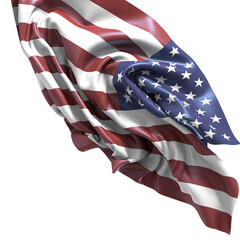 Red and White Striped Fabric Draped on White Background