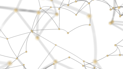 Abstract Network Connection with Gold Spheres