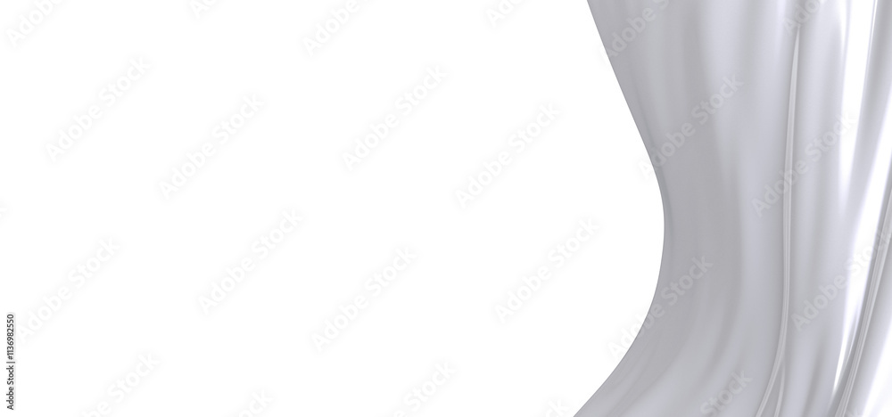 Poster Abstract image featuring a white fabric with soft folds and drapes creating a flowing, smooth texture.