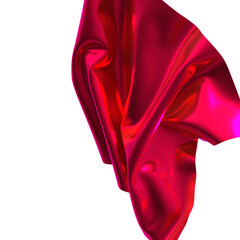 Soft luxurious red fabric flowing gracefully