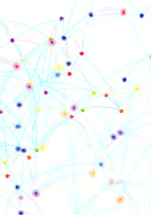 Abstract Colorful Network with White Background