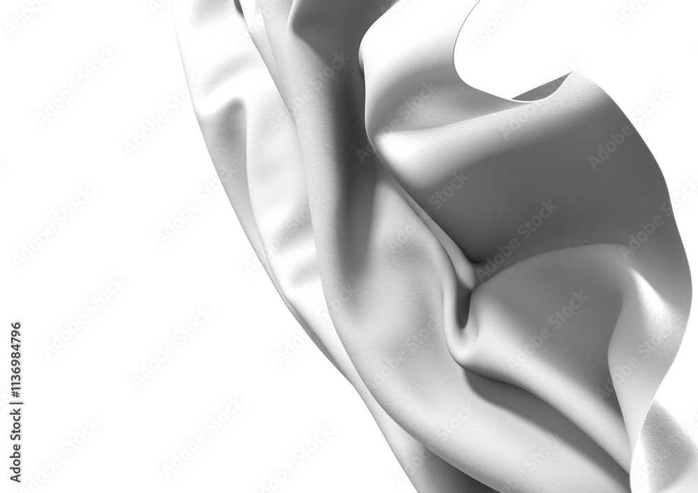 Aufkleber abstract image of a white fabric with a soft, smooth, and flowing texture